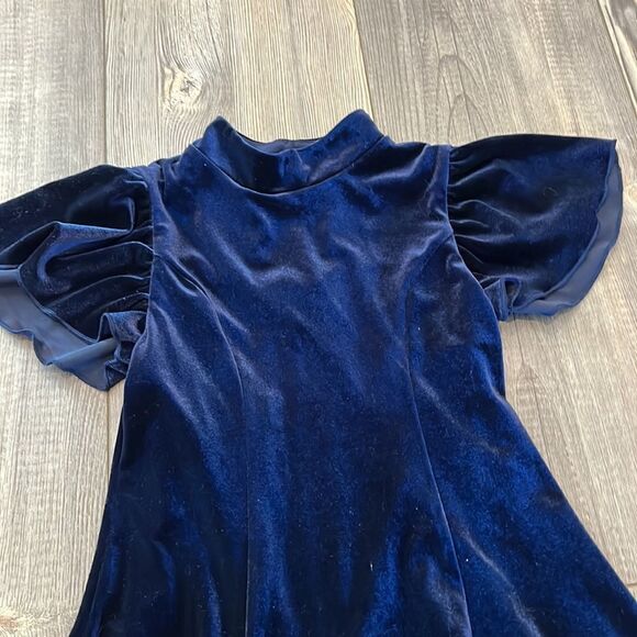 Zunie Navy Blue Velvet Dress - Picture 3 of 6